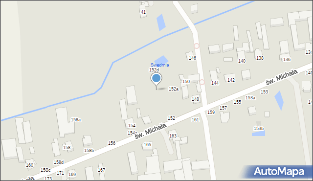 Kalisz, św. Michała, 152e, mapa Kalisza