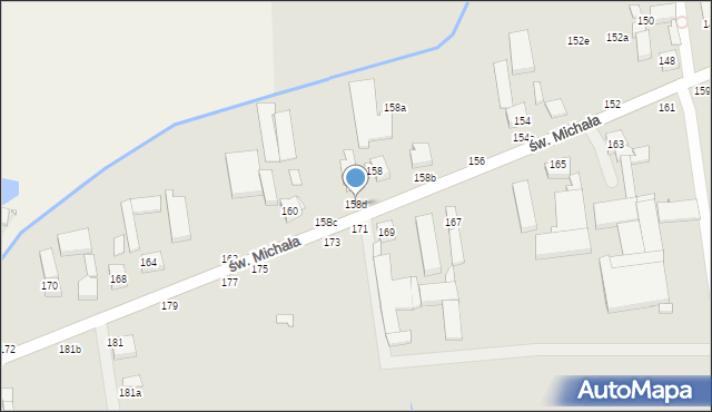 Kalisz, św. Michała, 158d, mapa Kalisza