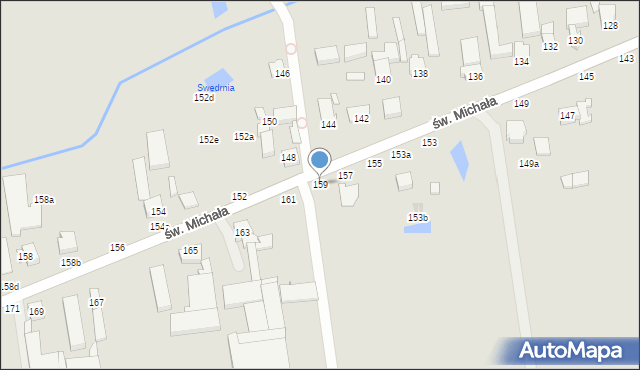 Kalisz, św. Michała, 159, mapa Kalisza