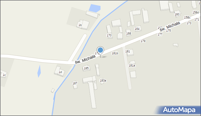 Kalisz, św. Michała, 183, mapa Kalisza