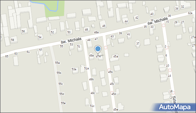 Kalisz, św. Michała, 47A, mapa Kalisza