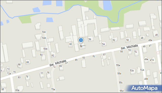 Kalisz, św. Michała, 58, mapa Kalisza