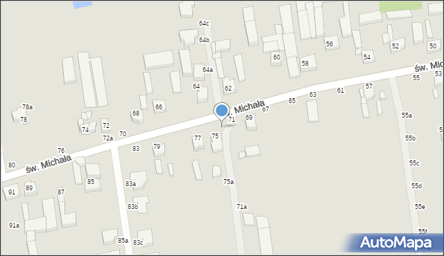 Kalisz, św. Michała, 73, mapa Kalisza