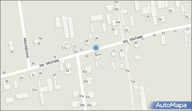 Kalisz, św. Michała, 79, mapa Kalisza