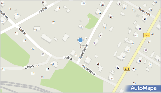 Kalisz Pomorski, Świerkowa, 3, mapa Kalisz Pomorski