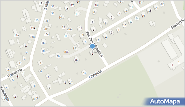 Kałuszyn, św. Jana Pawła II, 1, mapa Kałuszyn