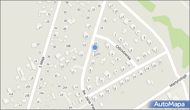 Kałuszyn, św. Jana Pawła II, 12, mapa Kałuszyn