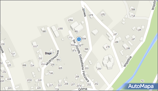 Kamesznica, św. Józefa Sebastiana Pelczara, 204, mapa Kamesznica