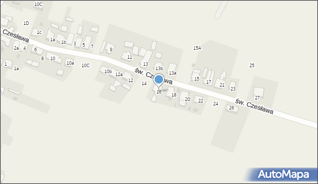 Kamień Śląski, św. Czesława, 16, mapa Kamień Śląski