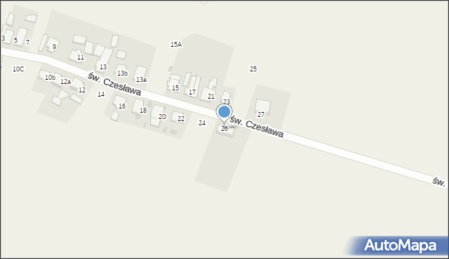 Kamień Śląski, św. Czesława, 26, mapa Kamień Śląski