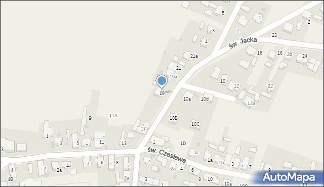 Kamień Śląski, św. Jacka, 19, mapa Kamień Śląski
