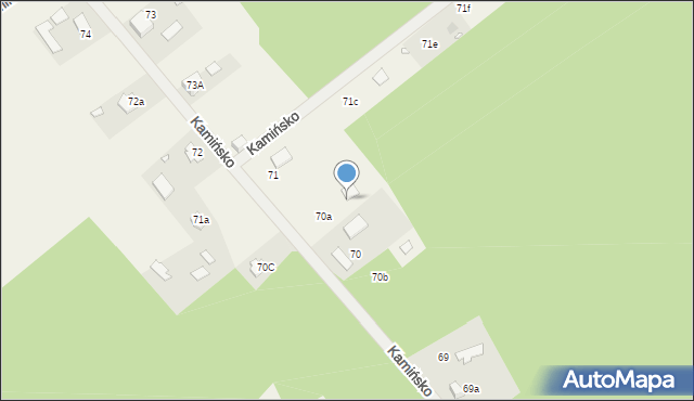 Kamińsko, Świerkowa, 70a, mapa Kamińsko