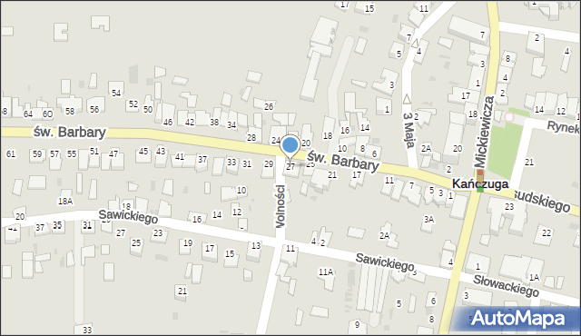 Kańczuga, św. Barbary, 27, mapa Kańczuga