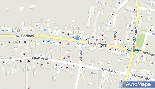 Kańczuga, św. Barbary, 29, mapa Kańczuga