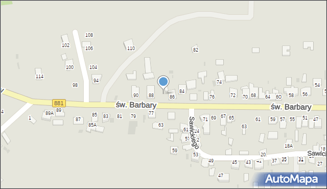 Kańczuga, św. Barbary, 86a, mapa Kańczuga