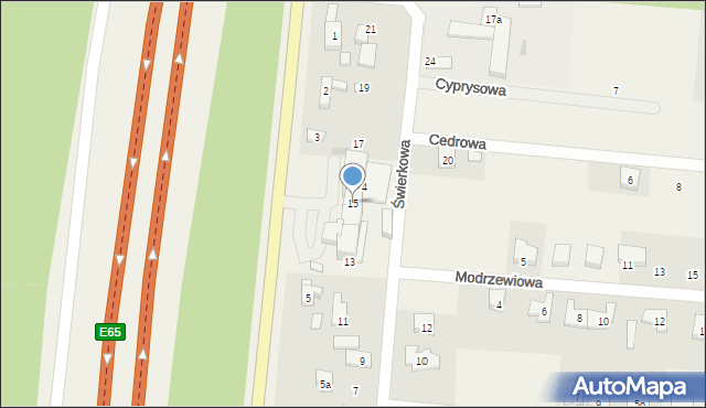 Karczowiska, Świerkowa, 15, mapa Karczowiska