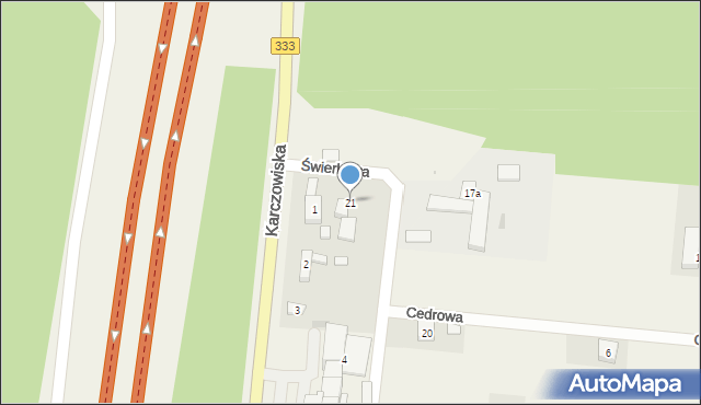 Karczowiska, Świerkowa, 21, mapa Karczowiska