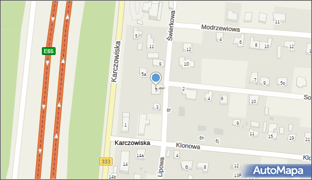 Karczowiska, Świerkowa, 5, mapa Karczowiska