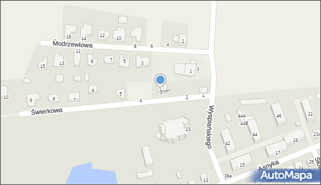 Kargoszyn, Świerkowa, 3, mapa Kargoszyn