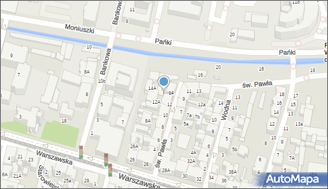 Katowice, św. Pawła, 14b, mapa Katowic