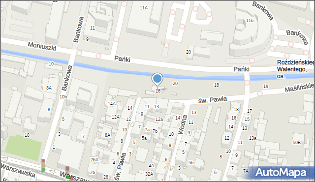 Katowice, św. Pawła, 16, mapa Katowic
