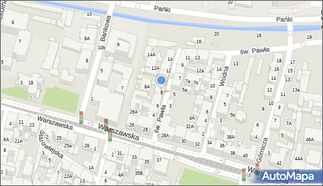 Katowice, św. Pawła, 8, mapa Katowic