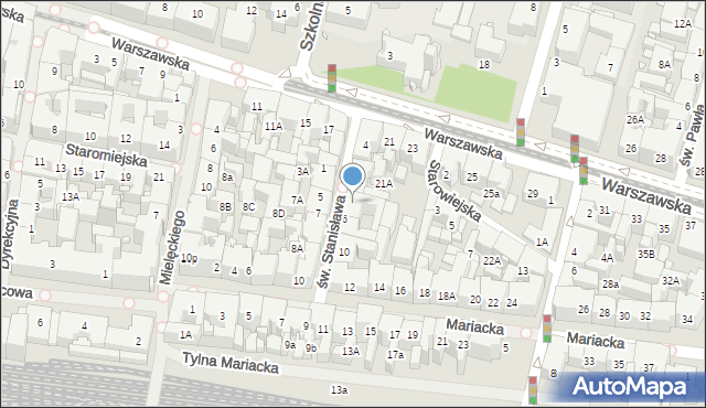 Katowice, św. Stanisława, 8, mapa Katowic