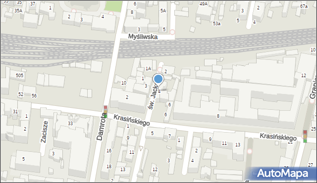 Katowice, św. Jacka, 4, mapa Katowic