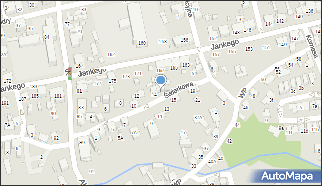 Katowice, Świerkowa, 16, mapa Katowic