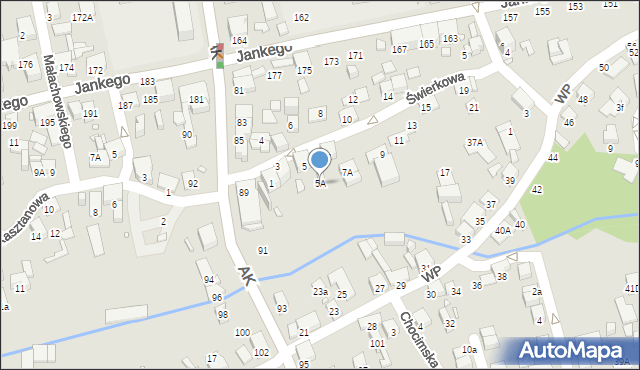 Katowice, Świerkowa, 5A, mapa Katowic