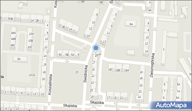 Katowice, Świdnicka, 15, mapa Katowic