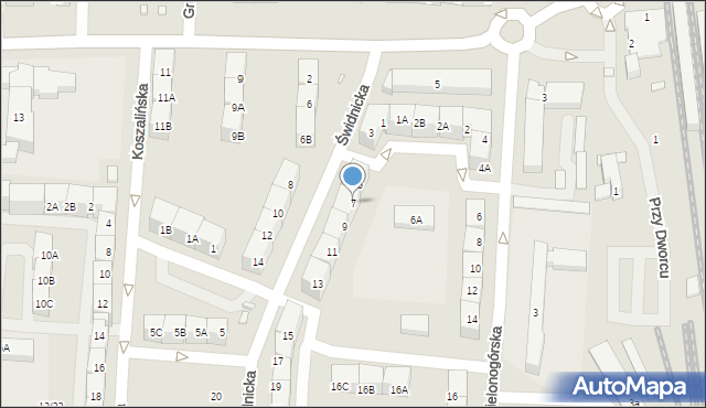 Katowice, Świdnicka, 7, mapa Katowic