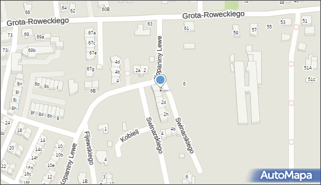 Katowice, Swinarskiego Konrada, 2b, mapa Katowic