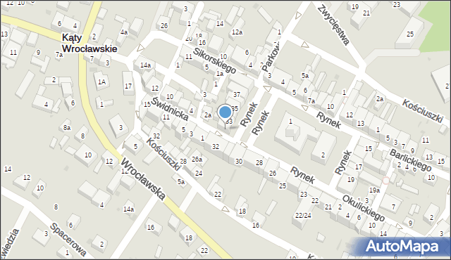 Kąty Wrocławskie, Świdnicka, 2, mapa Kąty Wrocławskie