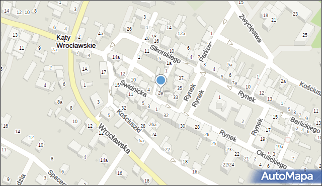 Kąty Wrocławskie, Świdnicka, 2a, mapa Kąty Wrocławskie