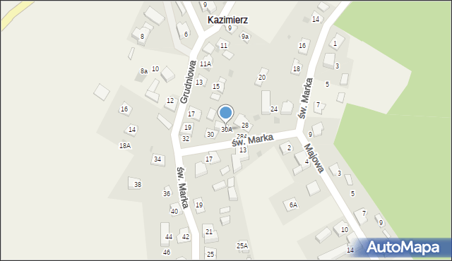 Kazimierz, św. Marka, 30A, mapa Kazimierz