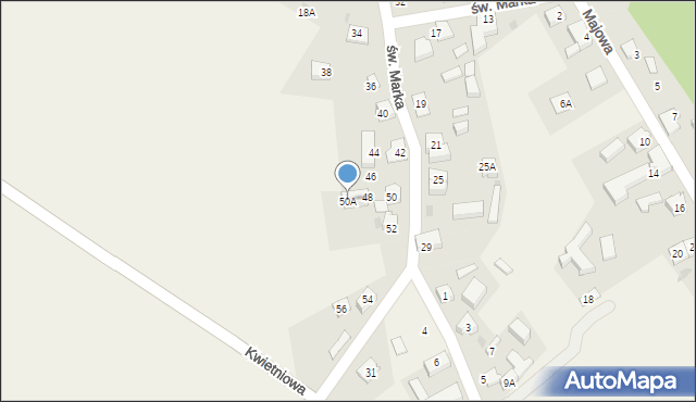 Kazimierz, św. Marka, 50A, mapa Kazimierz