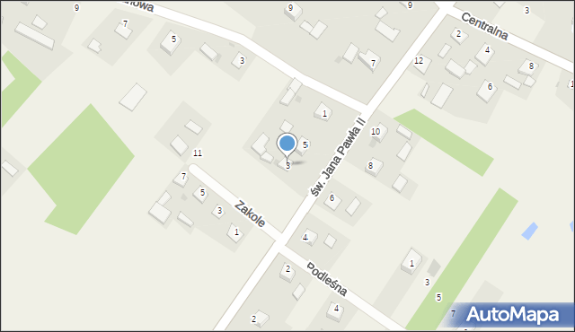 Kępie Zaleszańskie, św. Jana Pawła II, 3, mapa Kępie Zaleszańskie