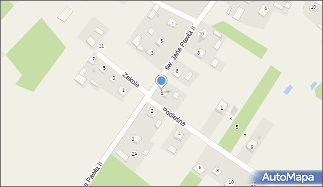 Kępie Zaleszańskie, św. Jana Pawła II, 4, mapa Kępie Zaleszańskie