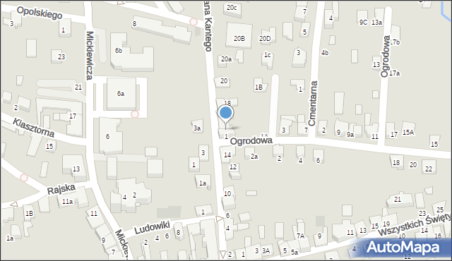 Kęty, św. Jana Kantego, 16, mapa Kęty