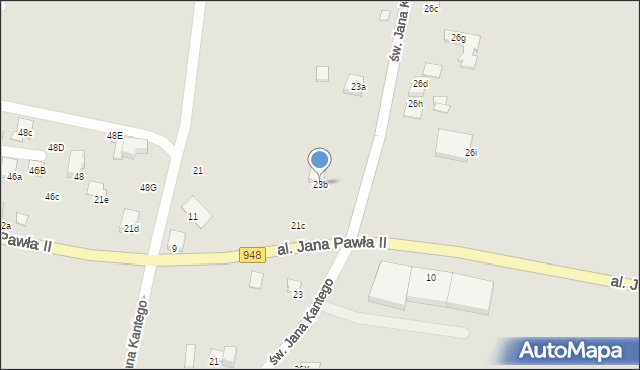 Kęty, św. Jana Kantego, 23b, mapa Kęty