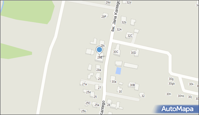 Kęty, św. Jana Kantego, 29E, mapa Kęty