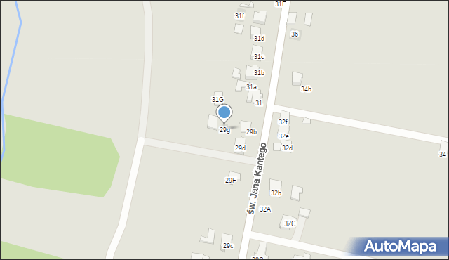 Kęty, św. Jana Kantego, 29g, mapa Kęty