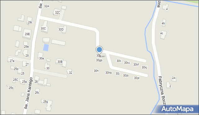 Kęty, św. Jana Kantego, 30ga, mapa Kęty