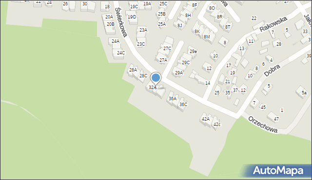 Kielce, Świerkowa, 32B, mapa Kielc