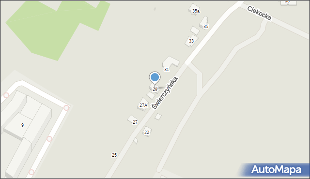 Kielce, Świerczyńska, 29, mapa Kielc