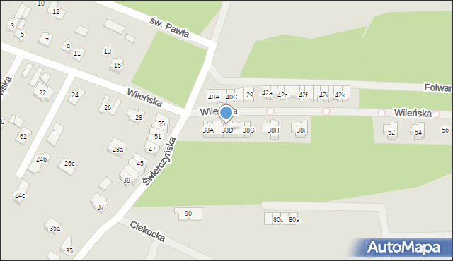 Kielce, Świerczyńska, 38D, mapa Kielc