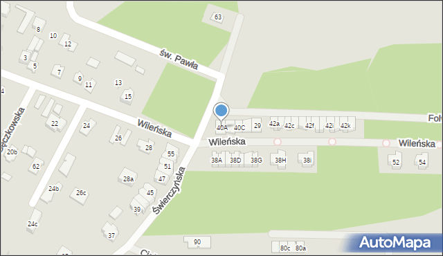 Kielce, Świerczyńska, 40A, mapa Kielc