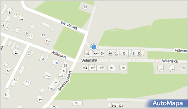 Kielce, Świerczyńska, 40C, mapa Kielc