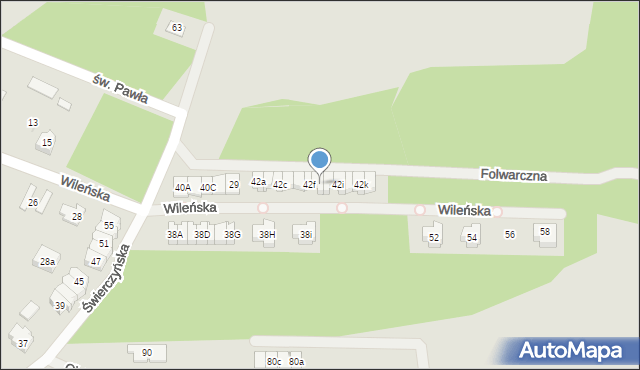 Kielce, Świerczyńska, 42g, mapa Kielc